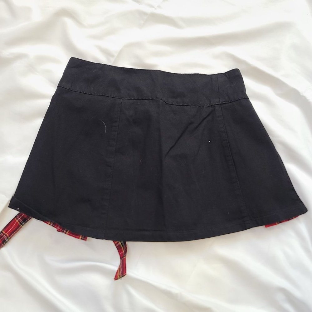 Vintage Tripp NYC Plaid Pleated Mini Skirt, Womens, Black, Red Plaid Pleats, XS - Picture 8 of 8
